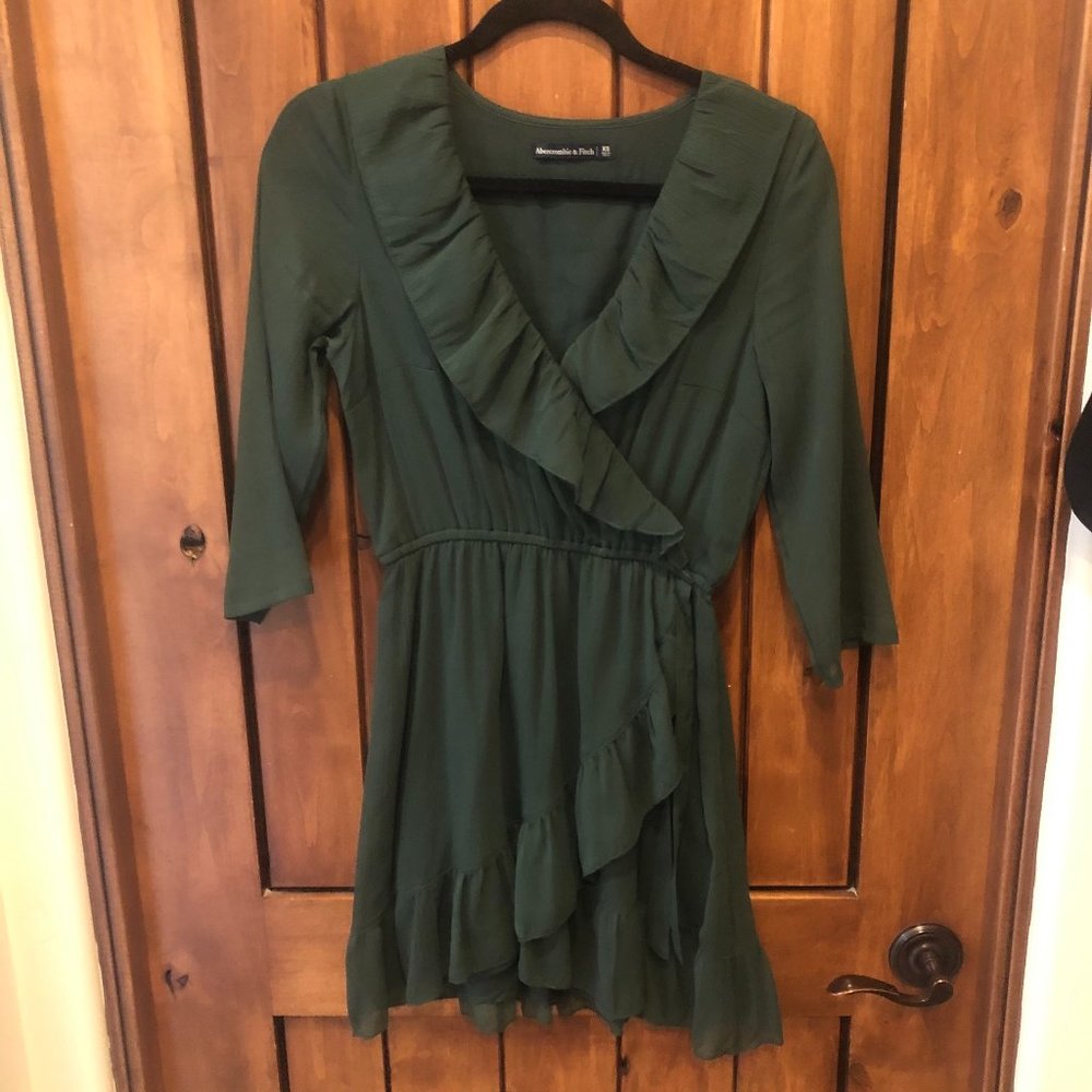 Emerald Green Chiffon Mini Dress